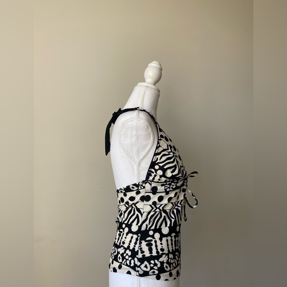 Black and white print swimwear top - Picture 2 of 3